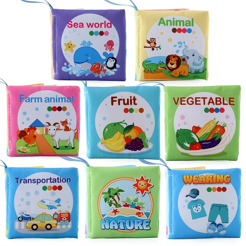 5 Pack Soft Cloth Baby Learning Books