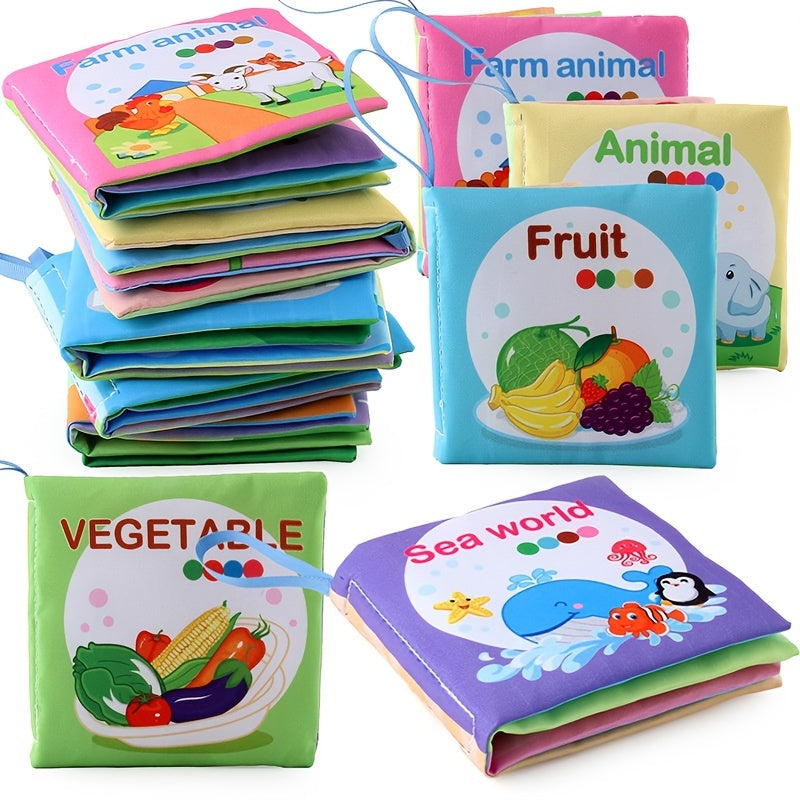 5 Pack Soft Cloth Baby Learning Books