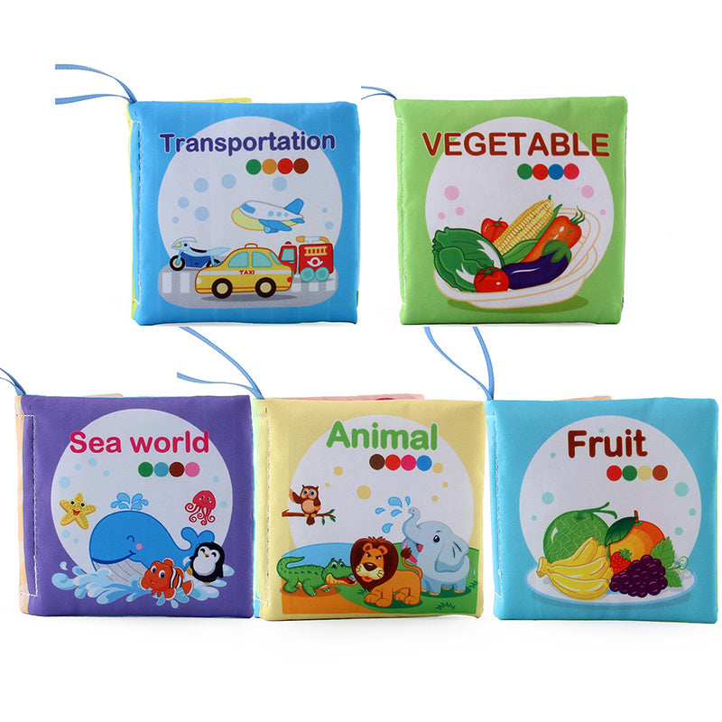 5 Pack Soft Cloth Baby Learning Books