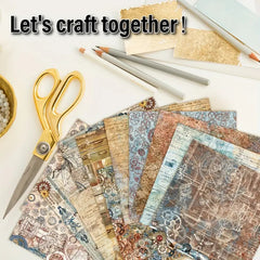 24pcs Vintage Retro Industrial Single-Sided Decoupage Paper Pad