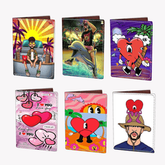 Cartoon Anime Print Passport Sleeve Waterproof Document Holder Bifold