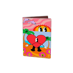 Cartoon Anime Print Passport Sleeve Waterproof Document Holder Bifold