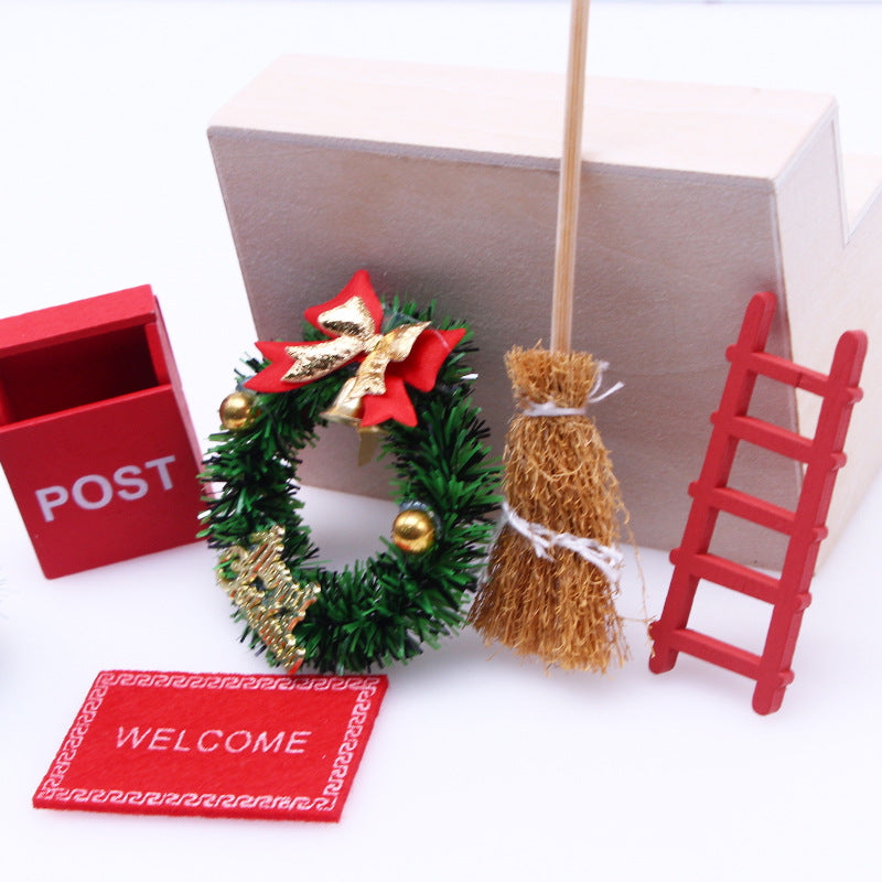 Mini Retro Hand Woven Broom Model for Doll House