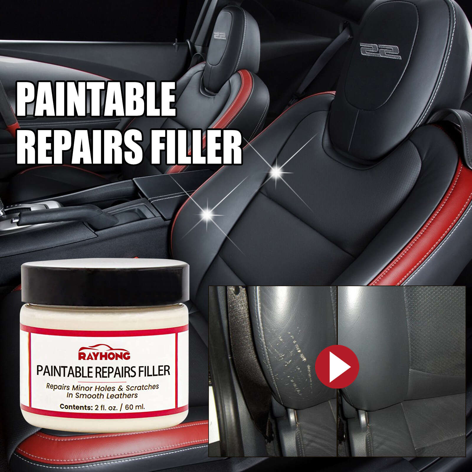 Leather Filler Paste Repair for Car Seat Scratch Sofa Renovation