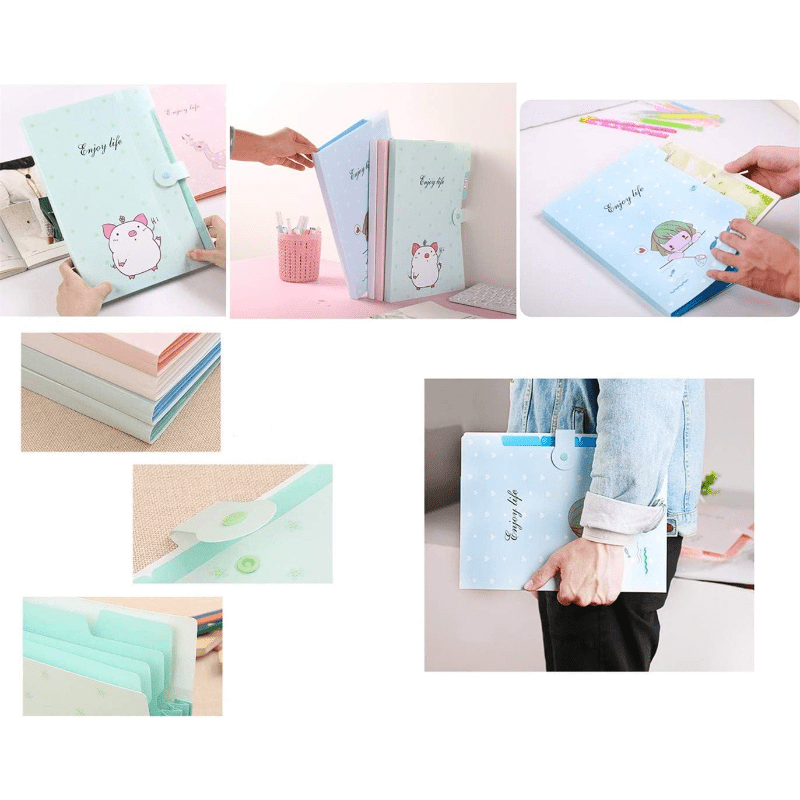 Cartoon Organ Bag Student Girls Layer Organizer Folder Large Capacity