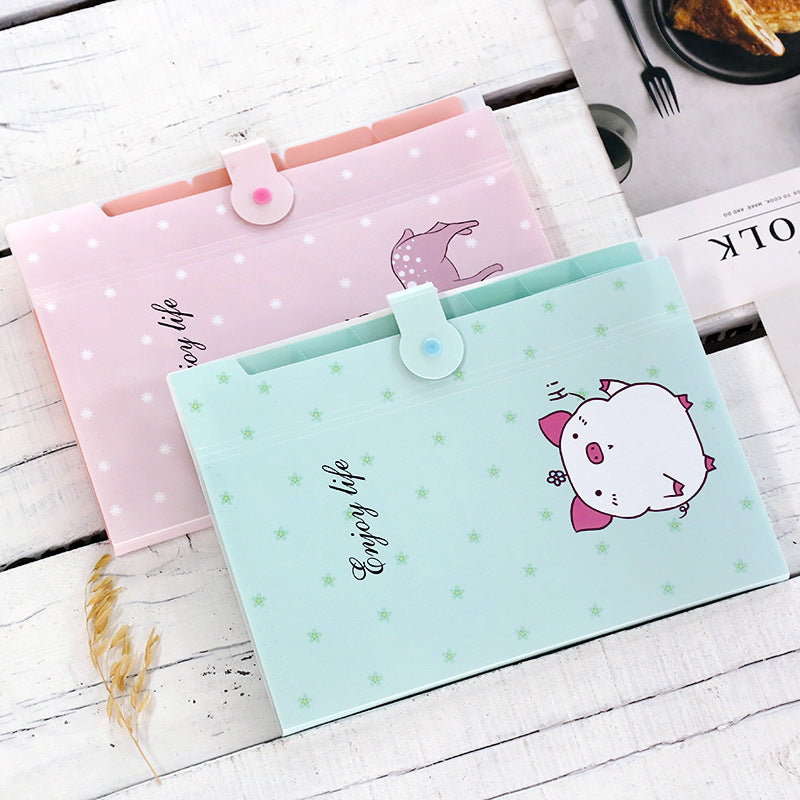 Cartoon Organ Bag Student Girls Layer Organizer Folder Large Capacity