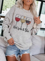 Graphic Print Pullover Sweatshirt Women's Casual Crew Neck Fall & Winter