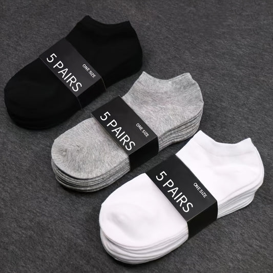 5pairs Boys Kids Thin Breathable Odor Resistant Sports Socks