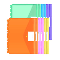 12pcs A4 Binder Pocket with Label for Organization