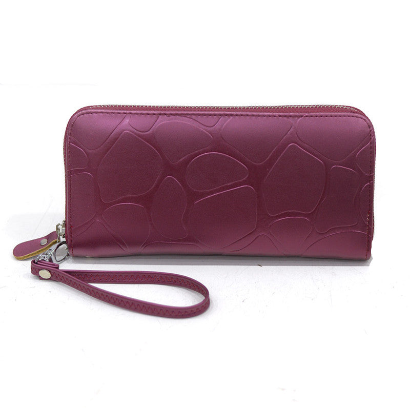 Stone Pattern Long Coin Purse Zipper Wallet