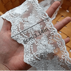 Delicate Crown Lace Trim Ribbon for Crafts Sewing - 2 Yards