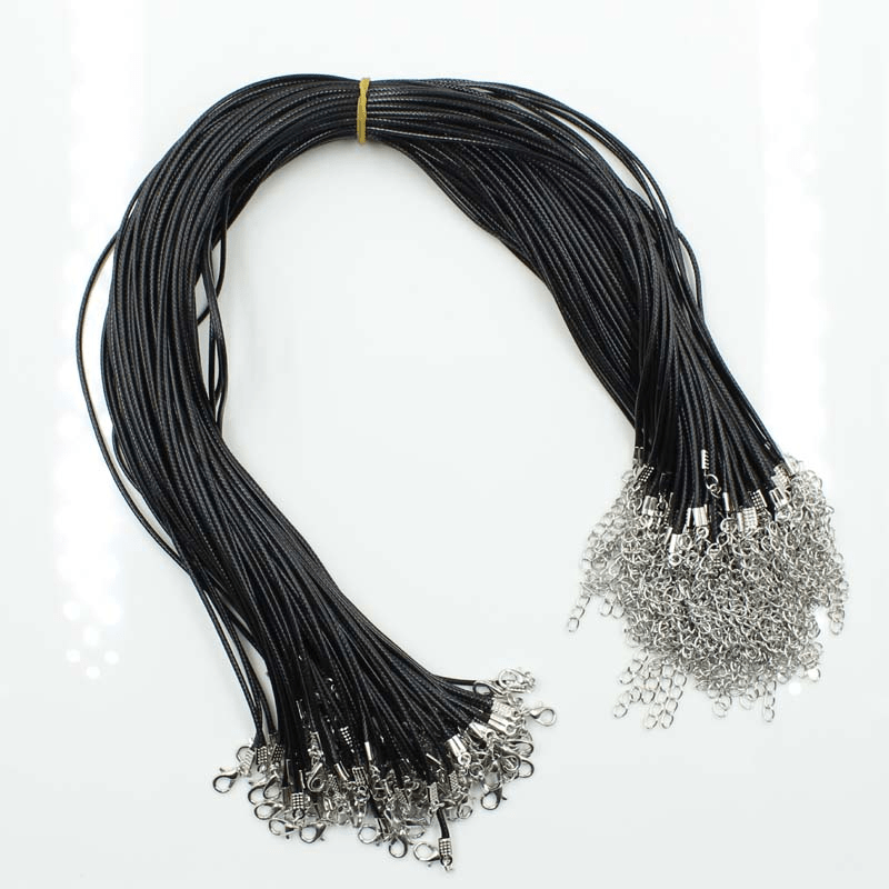 10Pcs Leather Adjustable Braided Rope Necklaces Pendant Charms