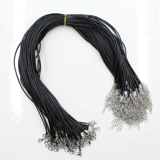 10Pcs Leather Adjustable Braided Rope Necklaces Pendant Charms