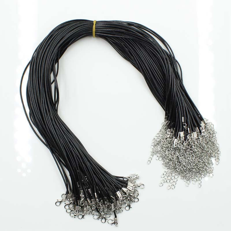 10Pcs Leather Adjustable Braided Rope Necklaces Pendant Charms