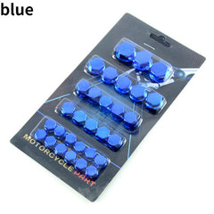 30pcs Motorcycle Head Screw Nut Electroplated Cap Cover Set