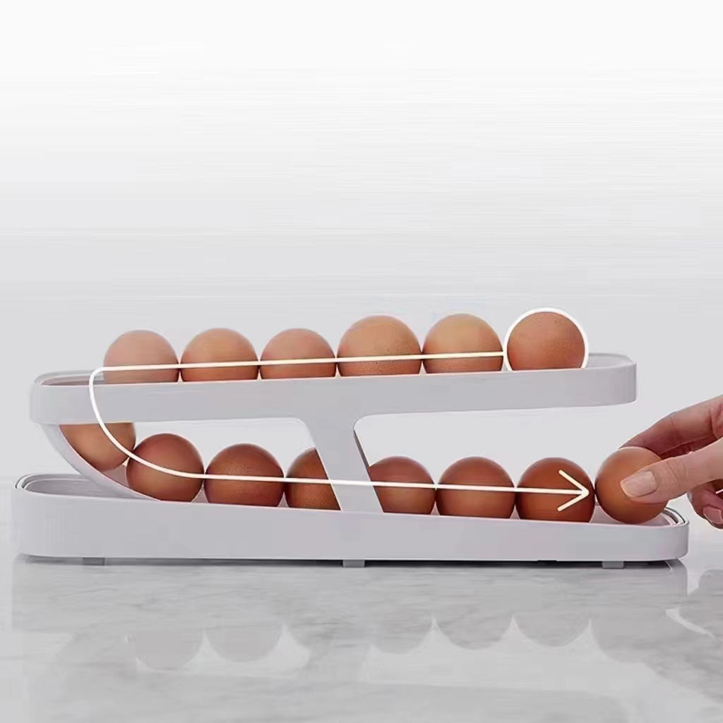 Rolling Egg Dispenser Holder Fridge Storage