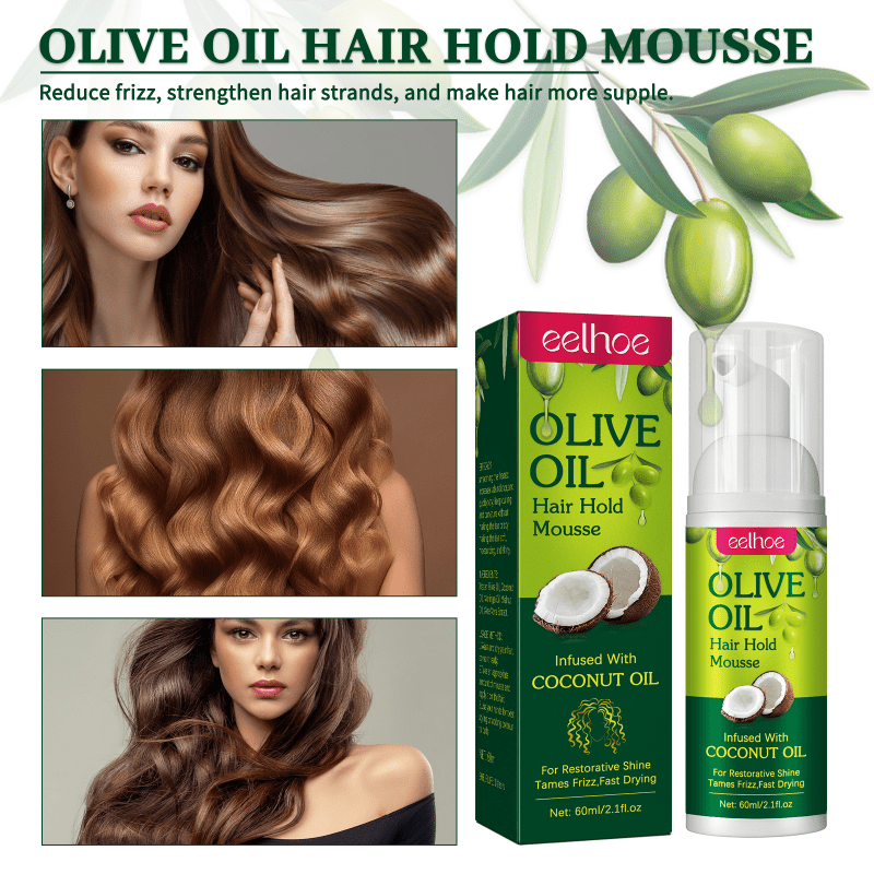 Olive Hair Hold Mousse Curly Portable Hair Styling Mousse
