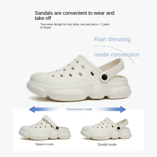 Men's Hollow Out Clogs Slip on Closed Toe Sandals Soft Sole Walking Shoes
