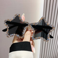 Y2K Star Sunglasses Rhinestone Decorative Glasses for Party Club