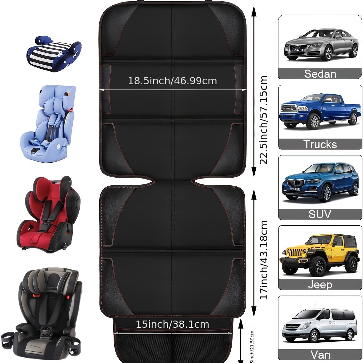 Car Seat Protector with 2 Mesh Pockets, Waterproof 600D Fabric
