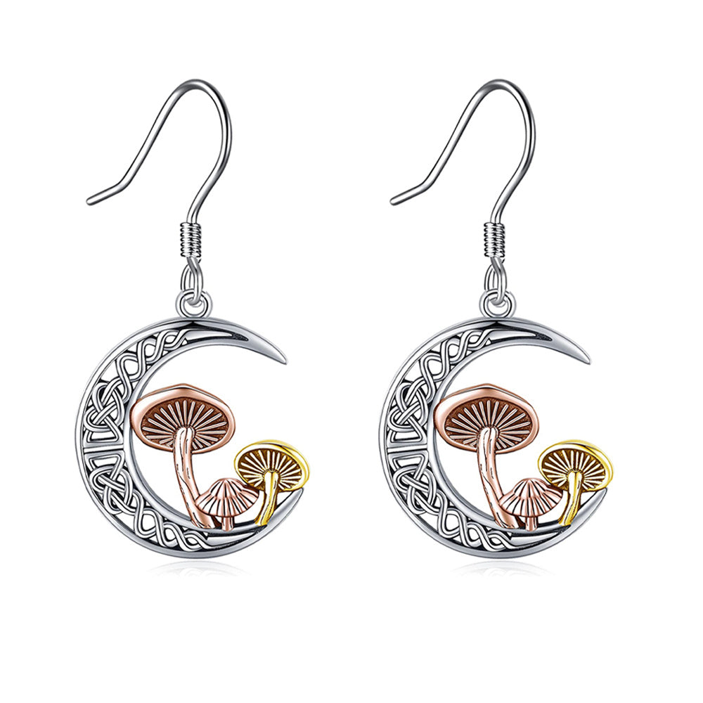 Mushroom Moon Earrings Women Girls Birthday Christmas