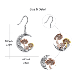 Mushroom Moon Earrings Women Girls Birthday Christmas