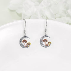 Mushroom Moon Earrings Women Girls Birthday Christmas