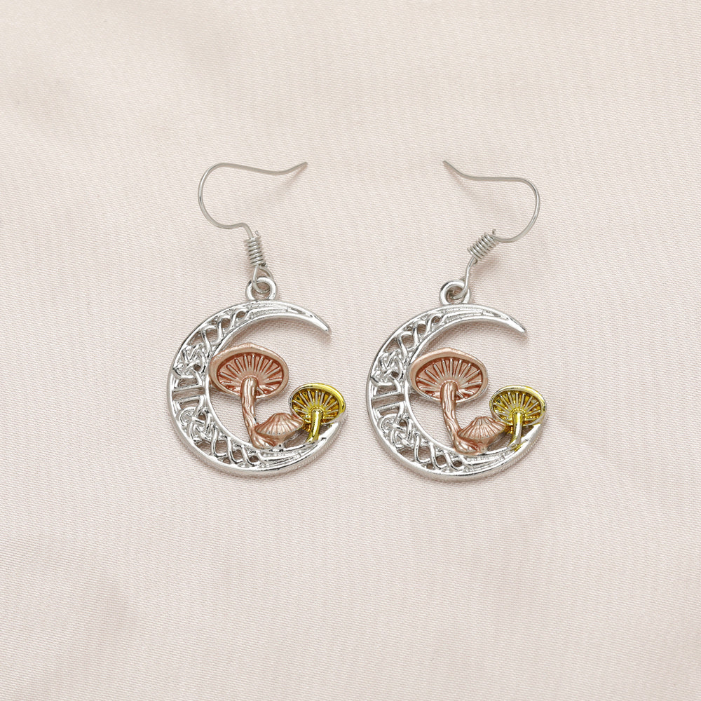 Mushroom Moon Earrings Women Girls Birthday Christmas