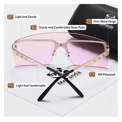 MePanda Half Frame Sunglasses Metal Sense Unisex