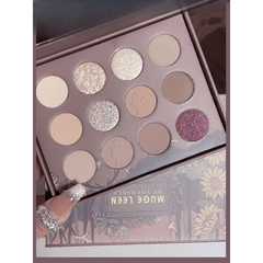 12-Color Small Town Eyeshadow Palette Matte Shimmer Sequin Finish Earth Highligh