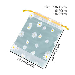 Daisy Print Drawstring Storage Bag Multifunction Travel Cosmetic Bag
