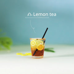 Mini Fruit Tea Beverage Model for Doll House Scene Decoration