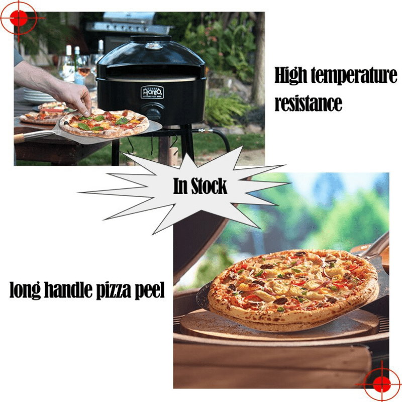 Metal Pizza Peel With Wooden Long Handle Kitchen Tools