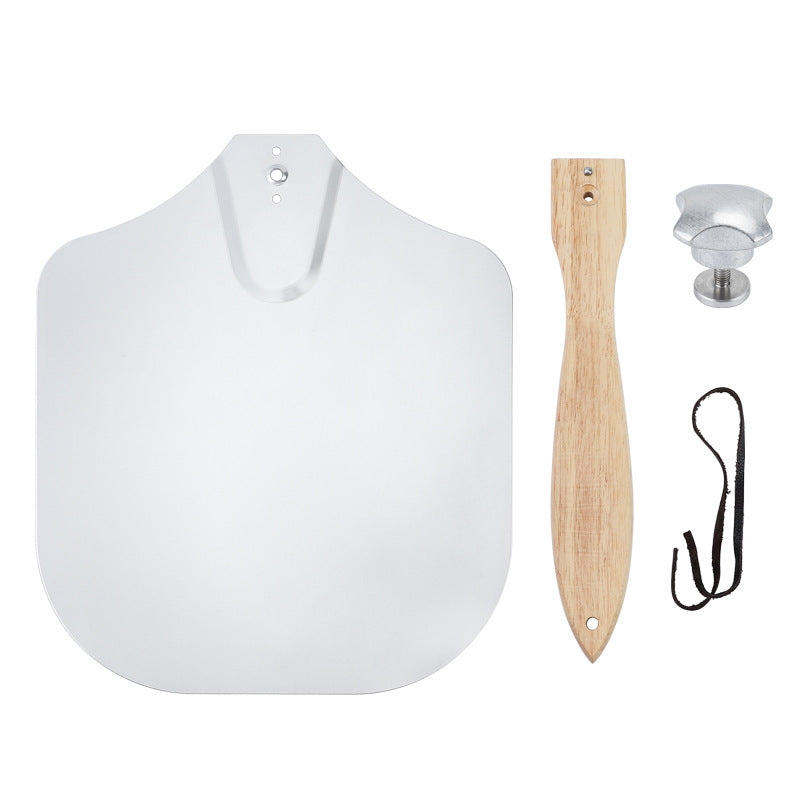 Metal Pizza Peel With Wooden Long Handle Kitchen Tools