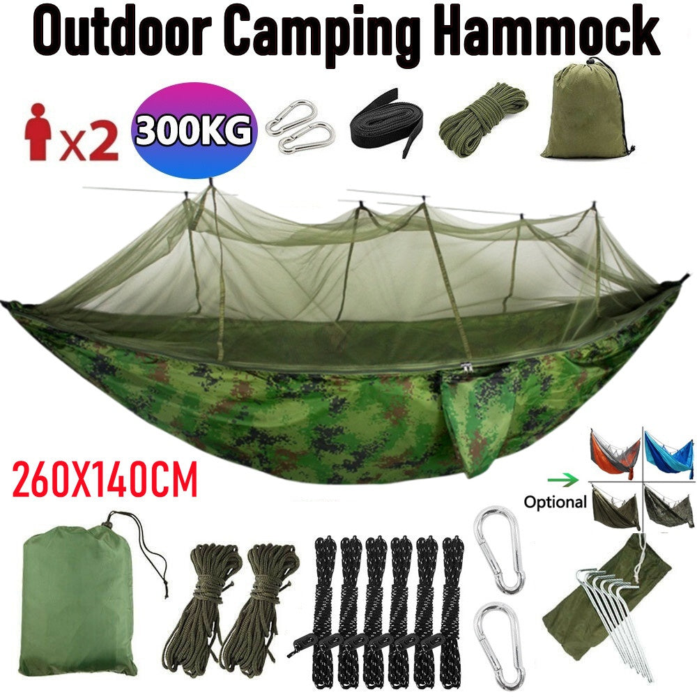 Portable Camping Hammock with Mosquito Net - Backpacking Travel