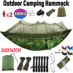 Portable Camping Hammock with Mosquito Net - Backpacking Travel