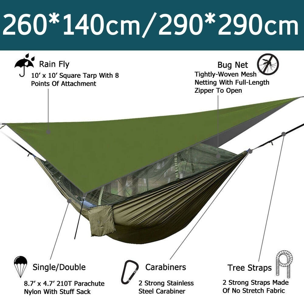 Portable Camping Hammock with Mosquito Net - Backpacking Travel