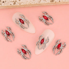 10pcs Spider Nail Art Charms Rhinestone Alloy DIY Salon