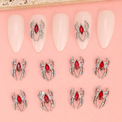 10pcs Spider Nail Art Charms Rhinestone Alloy DIY Salon