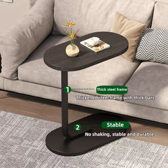 Modern Inlaid Coffee Table with Open Shelves, Metal Legs