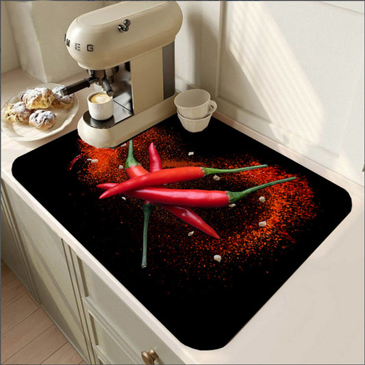 Dish Drying Mat Diatom Mud Kitchen Countertop Drain Pad