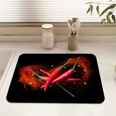 Dish Drying Mat Diatom Mud Kitchen Countertop Drain Pad