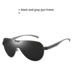 Men's Vintage Polarized Sunglasses Classic UV 400 Zipper Glasses Case