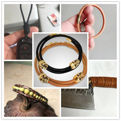 3mm Flat Round Leather Cord Dark Brown 5 Meters