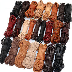 3mm Flat Round Leather Cord Dark Brown 5 Meters