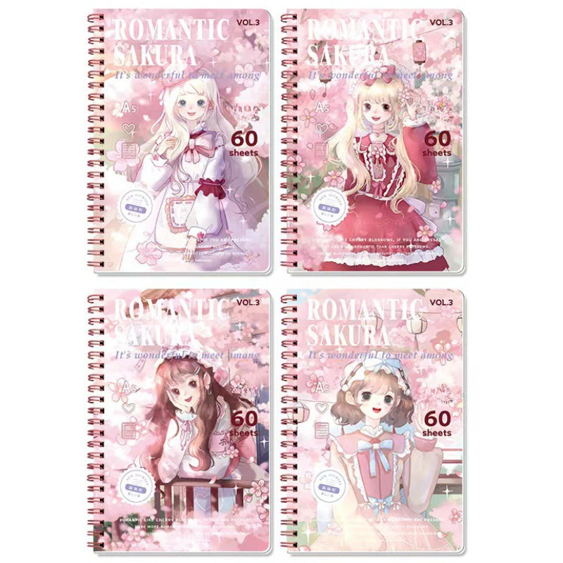 A5 Lined Men's Women's Diaries Hardcover Writing Notebook Cartoon Cover Notebook