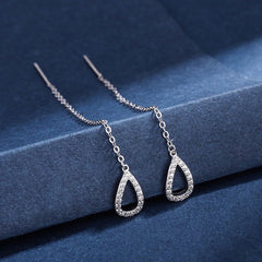 925 Silver Needle Tassel Earrings for Women