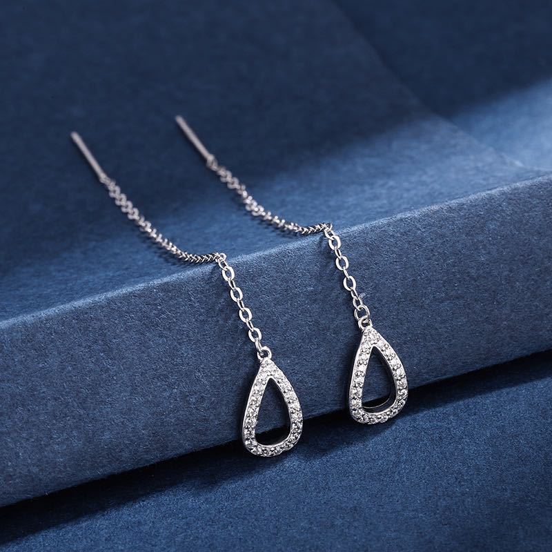 925 Silver Needle Tassel Earrings for Women