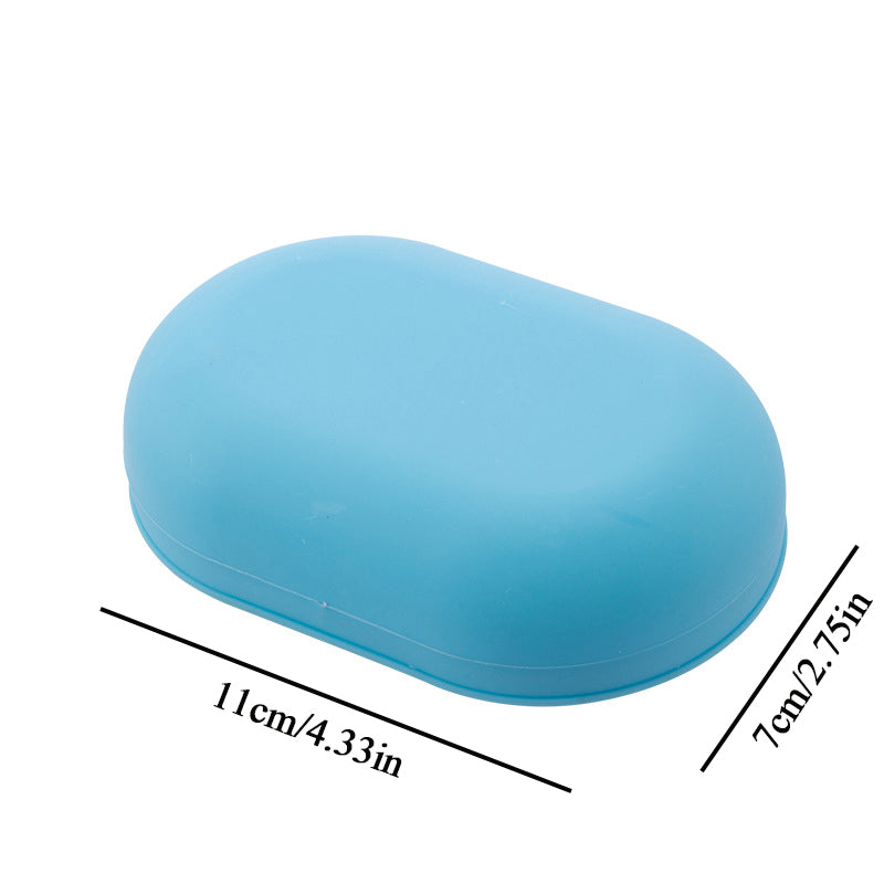 Oval Plastic Soap Box With Lid - Soap Dish Saver Waterproof Travel Case