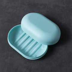 Oval Plastic Soap Box With Lid - Soap Dish Saver Waterproof Travel Case